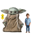 Green brown Grogu foil balloon shaped like Star Wars character for birthday from Parte Haus party supply store in Bethesda Maryland