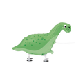 Green dinosaur foil balloon with spotted design dinosaur birthday from Parte Haus party supply store in Bethesda Maryland