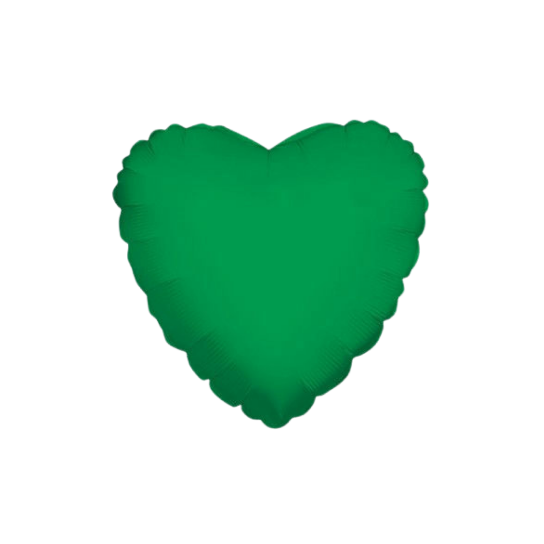 Green heart foil balloon for wedding or birthday from Parte Haus party supply store in Bethesda MD