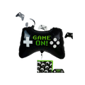 Green white video game controller foil balloon birthday gamer party theme from Parte Haus party supply store in Bethesda MD