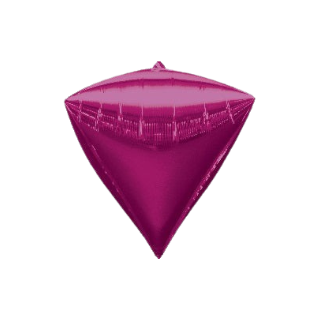 Hot pink diamond foil balloon with shiny finish for bachelorette from Parte Haus party supply store in Bethesda MD