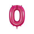 Hot pink holographic number 0 foil balloon for birthday from Parte Haus party supply store in Bethesda MD