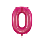 Hot pink holographic number 0 foil balloon for birthday from Parte Haus party supply store in Bethesda MD