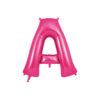 Hot pink letter A foil balloon birthday party decor from Parte Haus party supply store in Bethesda MD