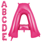Hot pink letter foil balloon shaped as A birthday or baby shower from Parte Haus party supply store in Bethesda MD