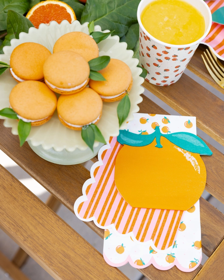 Oranges Scalloped Edged Guest Napkins