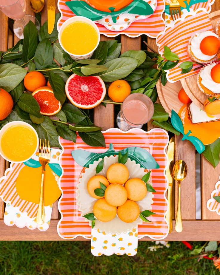 Oranges Scalloped Edged Guest Napkins