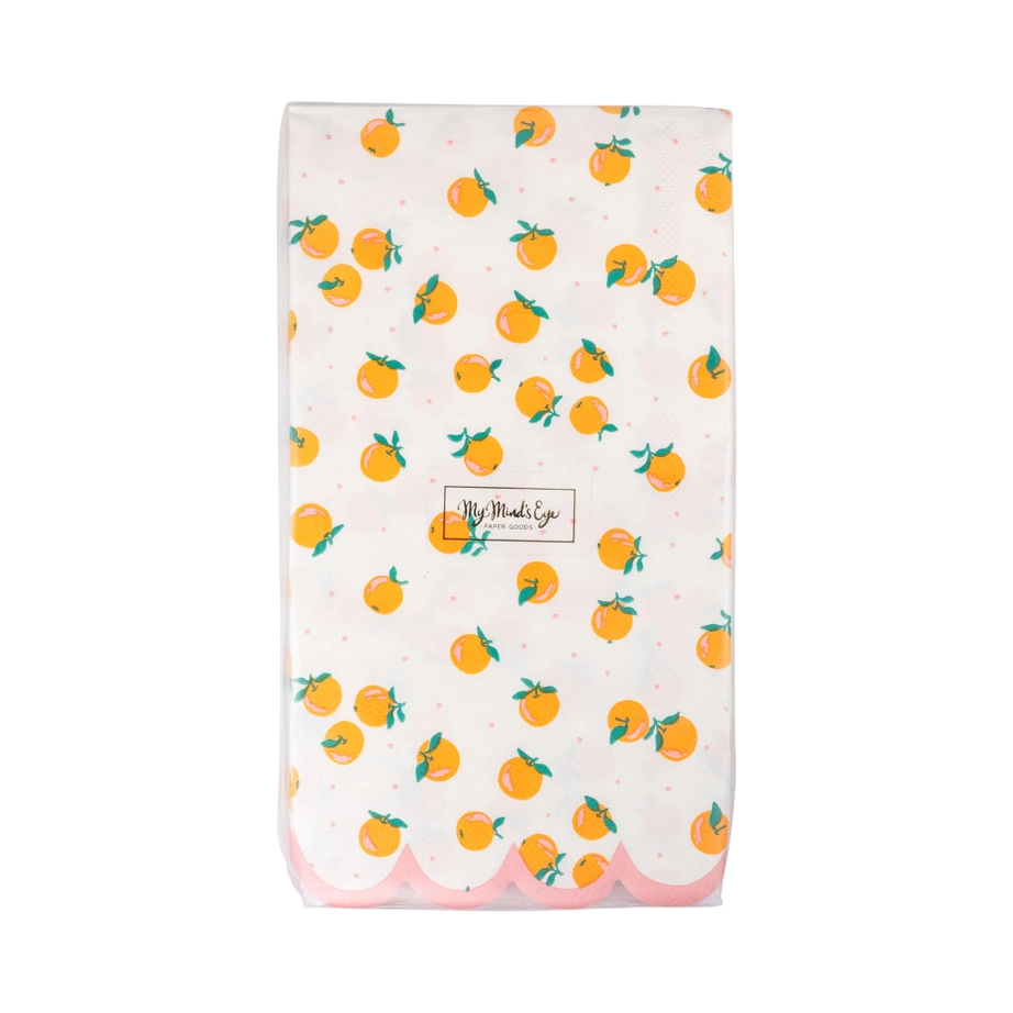 Oranges Scalloped Edged Guest Napkins