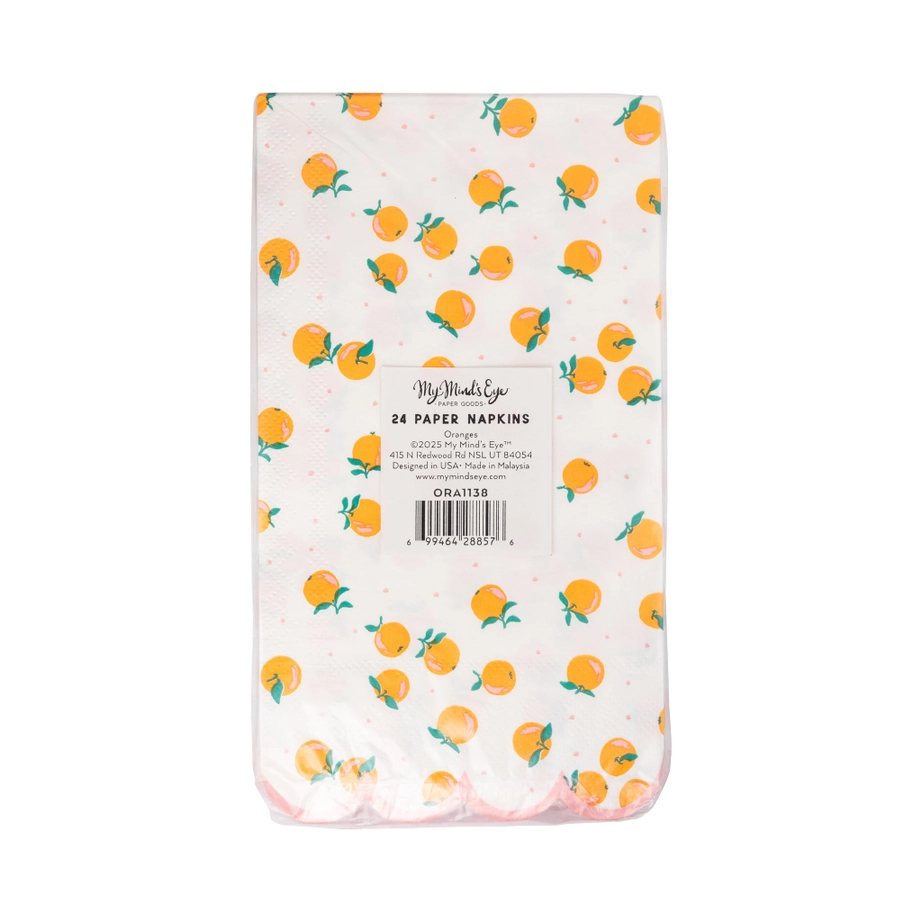 Oranges Scalloped Edged Guest Napkins