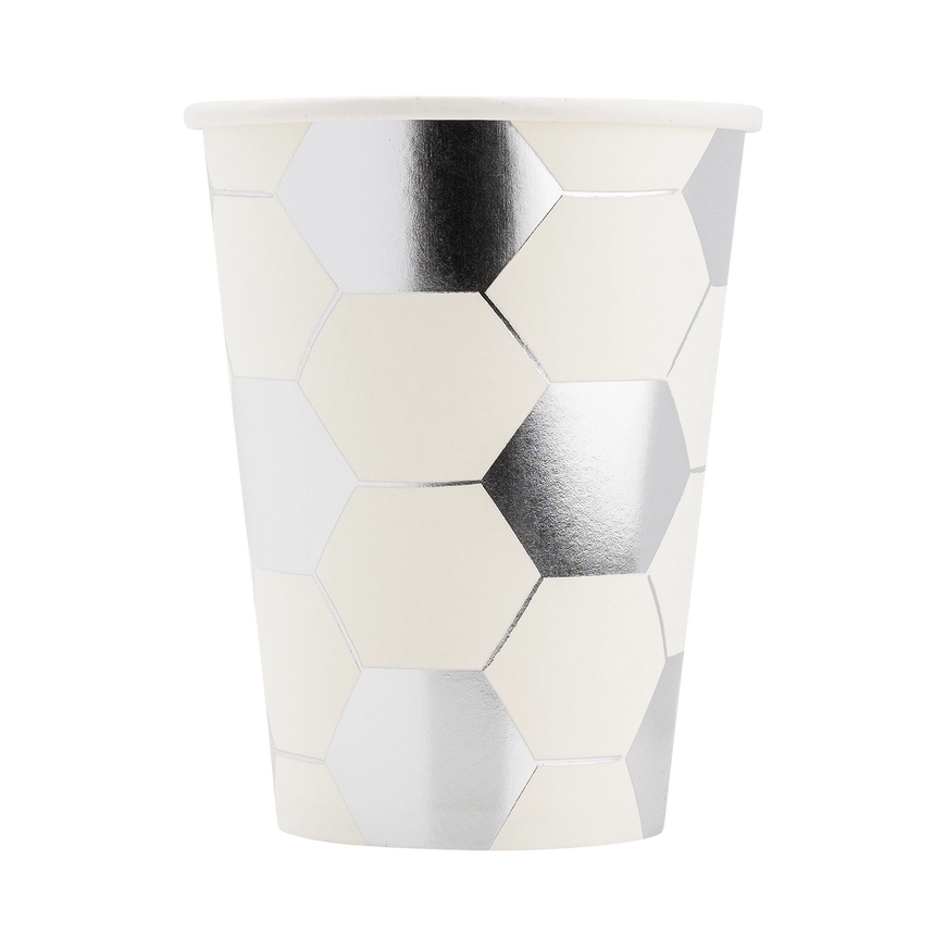 Silver Soccer Paper Cups