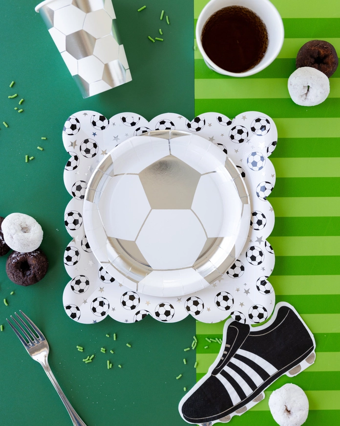 Silver Soccer Paper Cups