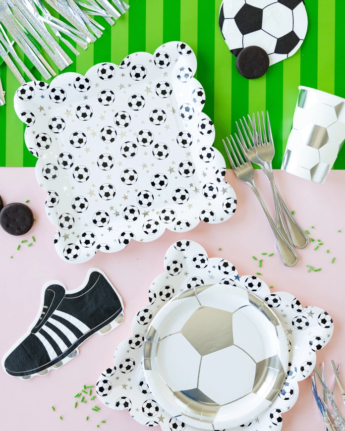 Silver Soccer Paper Cups