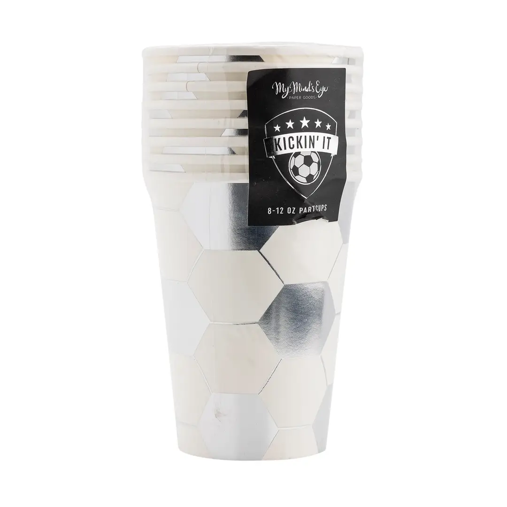 Silver Soccer Paper Cups