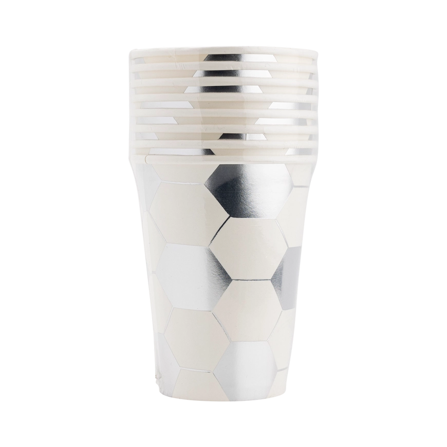 Silver Soccer Paper Cups