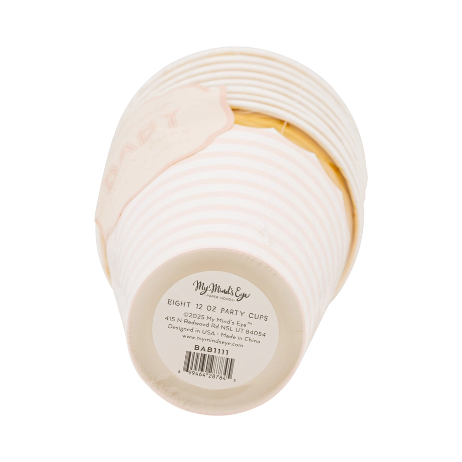 Pink with Gold Foil Paper Cups