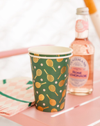 Gold Foil and Green Tennis Racker Paper Cups