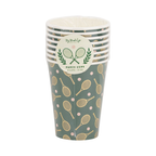 Gold Foil and Green Tennis Racker Paper Cups