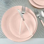 Blush Silver Rimmed Reusable Plates- 2 Sizes