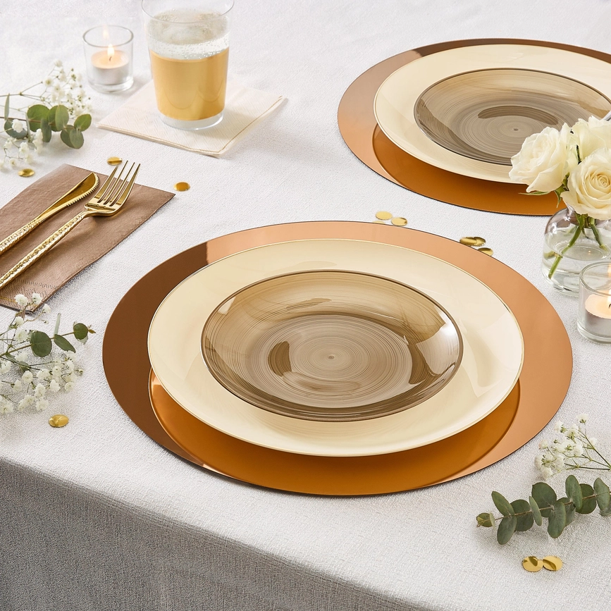 Cream Reusable Plates - 2 sizes