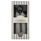 Matrix Black Plastic Cutlery Set - 30 pcs