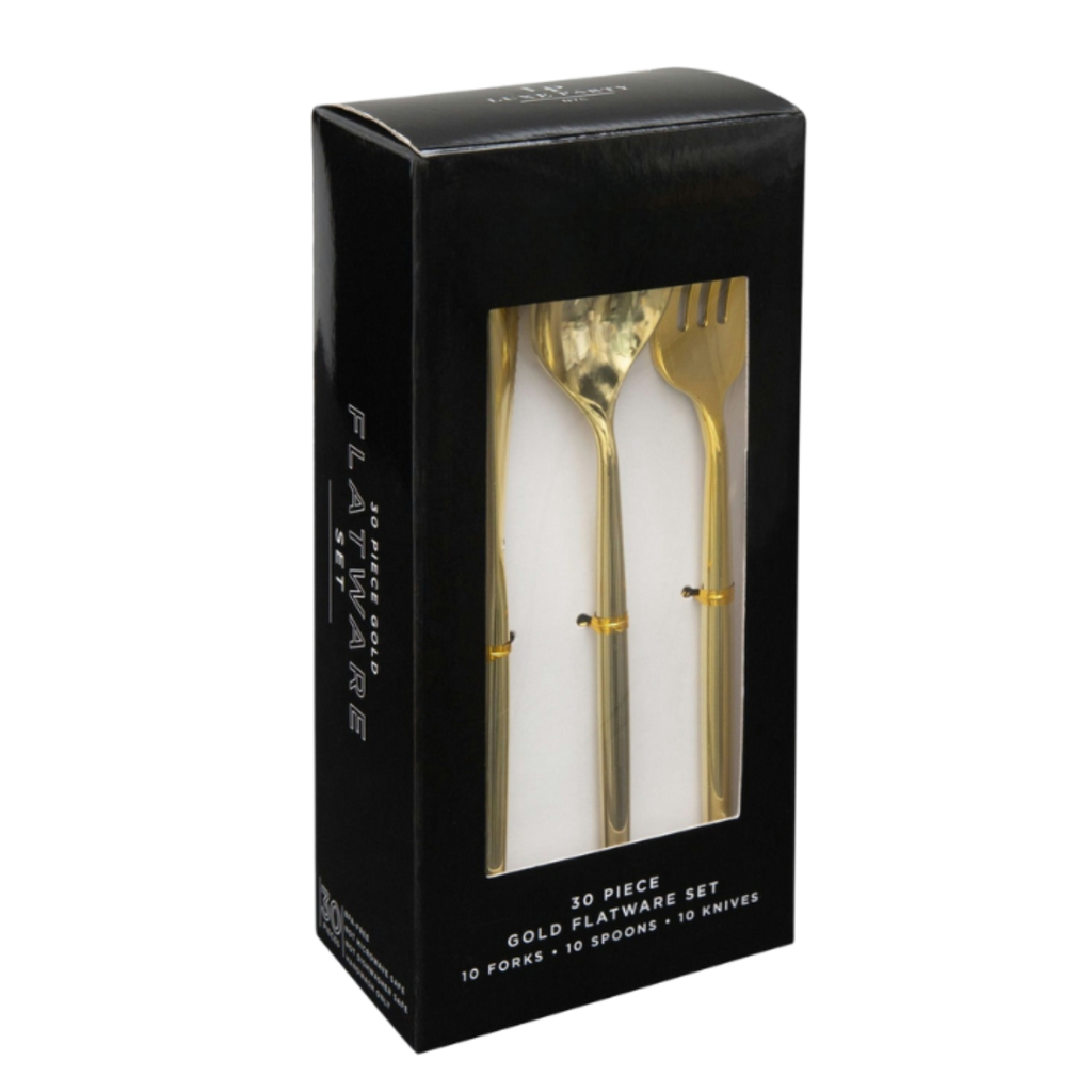 Matrix Gold Plastic Cutlery Set - 30 pcs