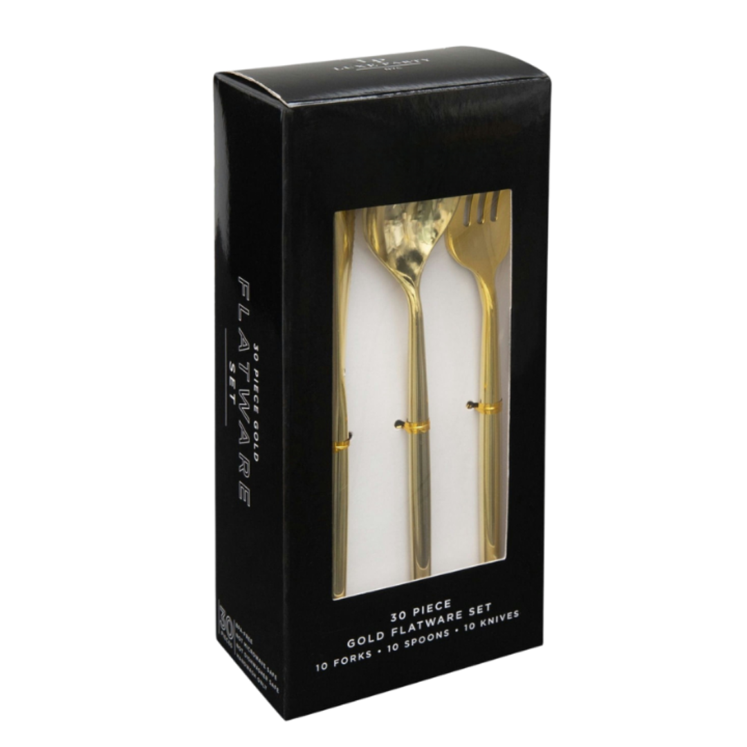 Matrix Gold Plastic Cutlery Set - 30 pcs