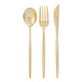 Chic Gold Reusable Flatware Set | 60 Pieces