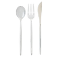 Silver Matrix Plastic Cutlery Set - 30 pcs