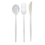 Silver Matrix Plastic Cutlery Set - 30 pcs