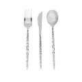 Silver Hammered Matrix Cutlery Set - 30 pcs