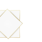 White Square Gold Reusable Plates - 2 Sizes