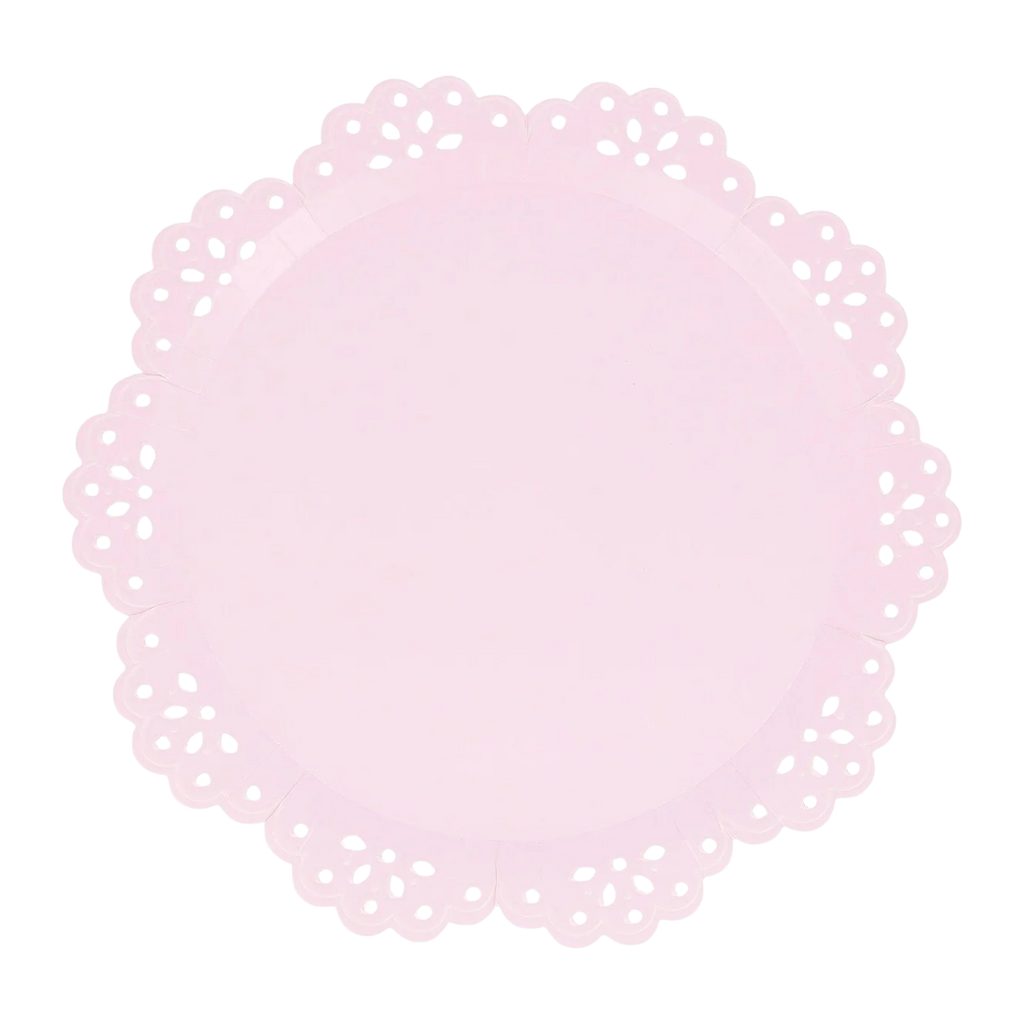 Peach & Pink Broderie Anglaise Lace Plates - 2 sizes