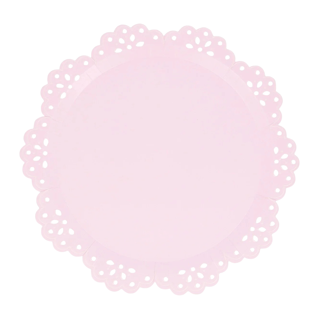 Peach & Pink Broderie Anglaise Lace Plates - 2 sizes
