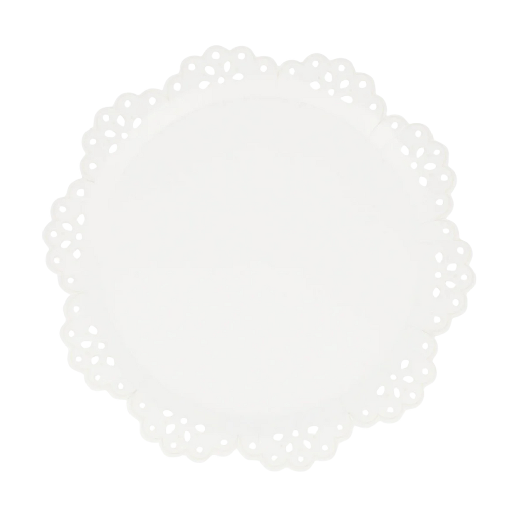 White Broderie Anglaise Lace Plates - 2 sizes