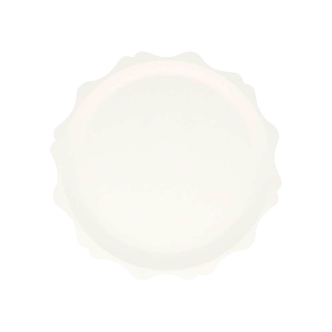 Cream Decorative Edge Compostable Plates - 2 Sizes