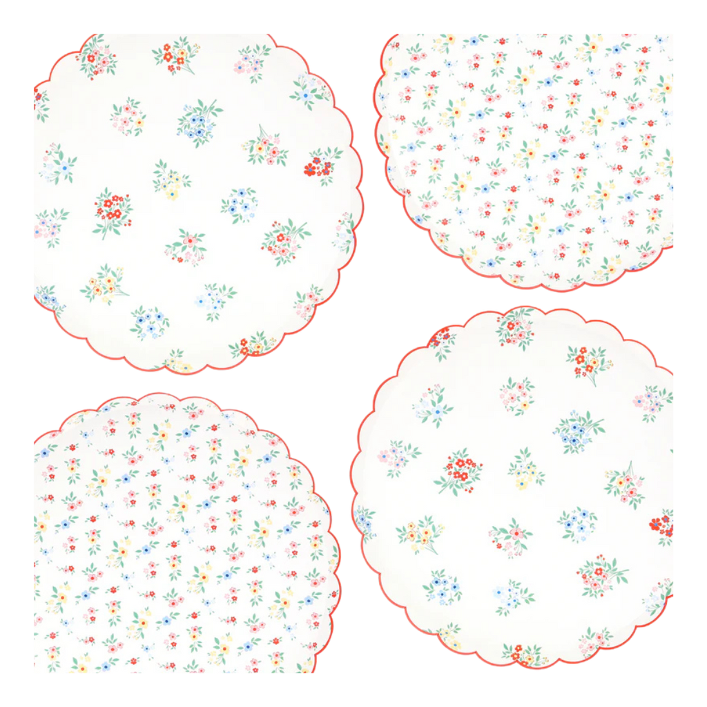 Ditsy Posy Scalloped Plates - 2 sizes