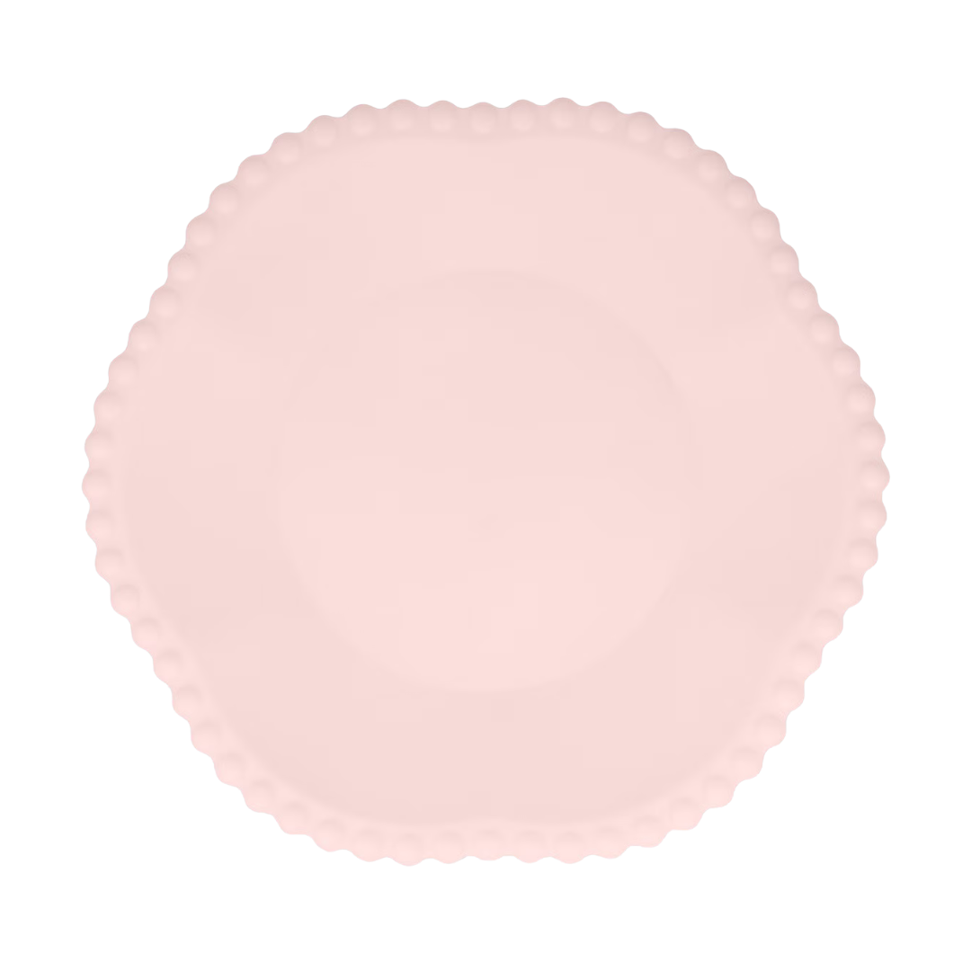 Pink Beaded Edged Compostable Plates - 2 sizes