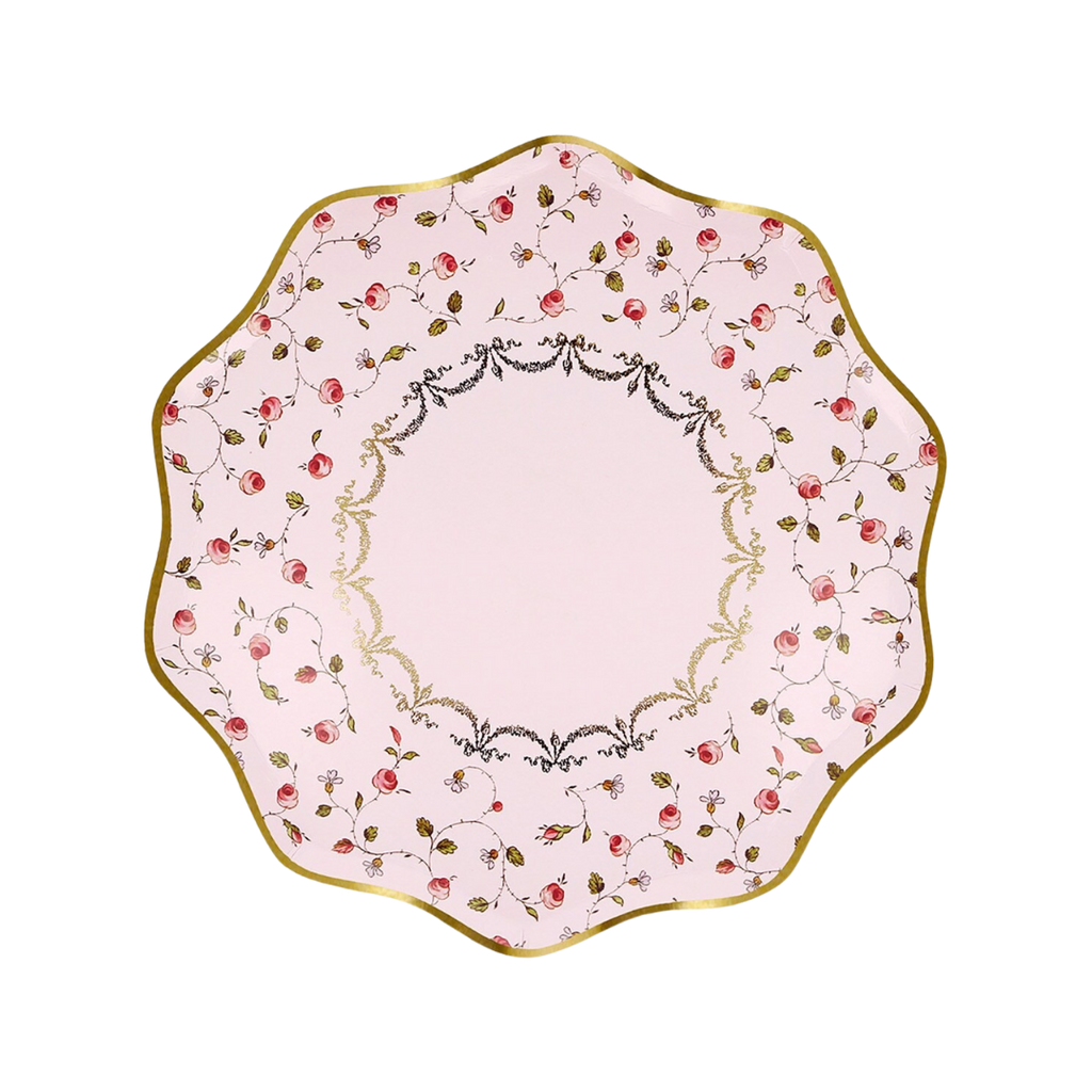 Pink Floral Marie-Antoinette Plates - 2 sizes