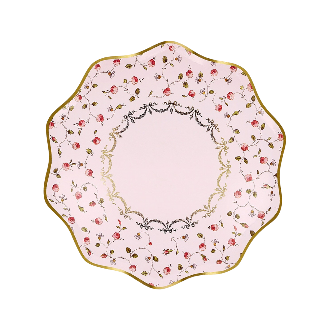 Pink Floral Marie-Antoinette Plates - 2 sizes
