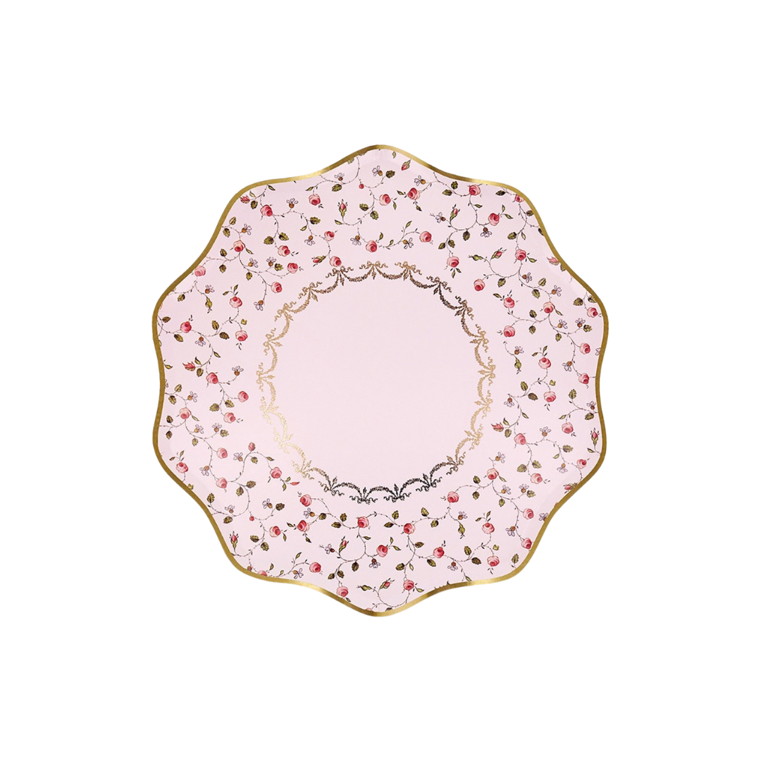 Pink Floral Marie-Antoinette Plates - 2 sizes