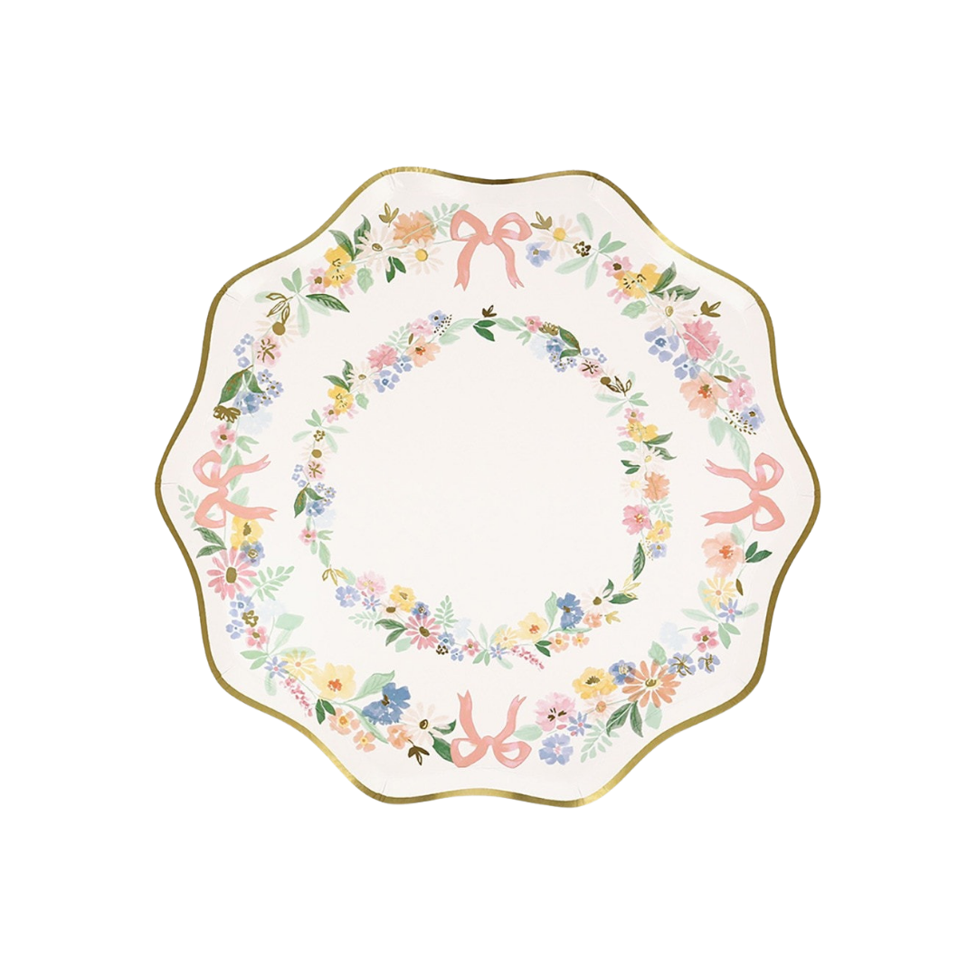 Floral White Plates - 2 sizes