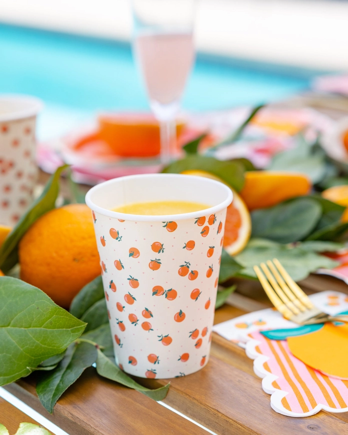 Orange Party Paper Cups