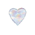 Iridescent heart foil balloon with shiny rainbow hues for celebrations from Parte Haus party supply store in Bethesda MD