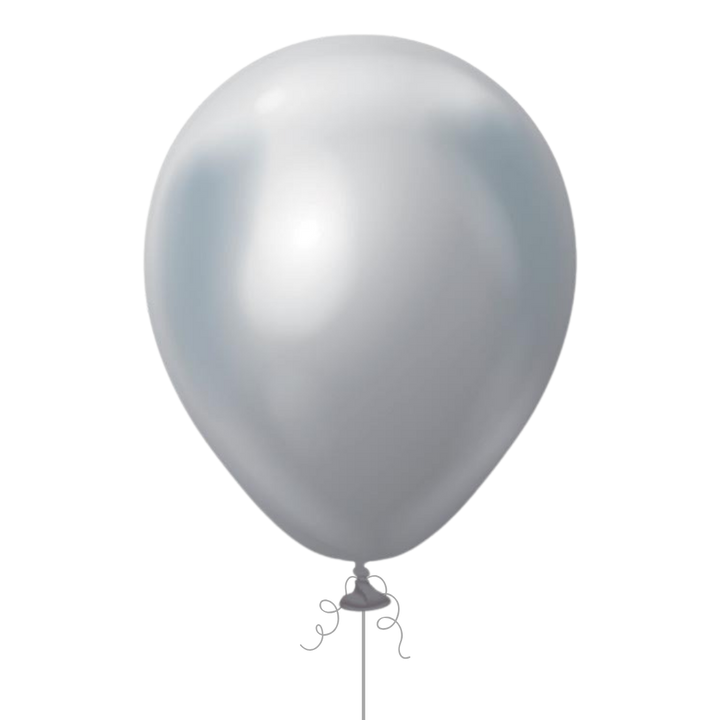 Mirror Silver Latex Balloon, 12in