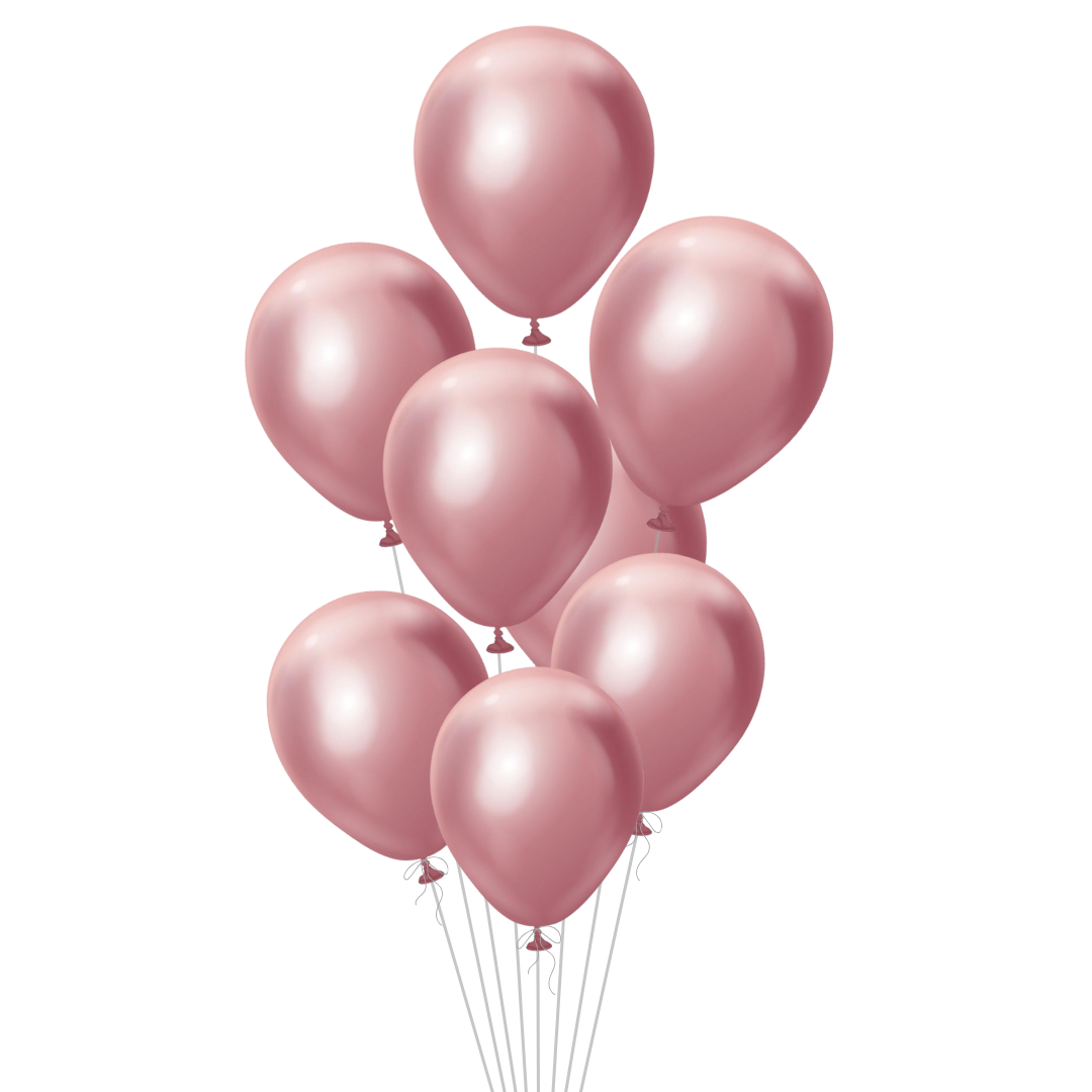 Mirror Pink Latex Balloon, 12in