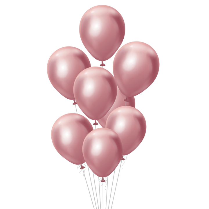 Mirror Pink Latex Balloon, 12in