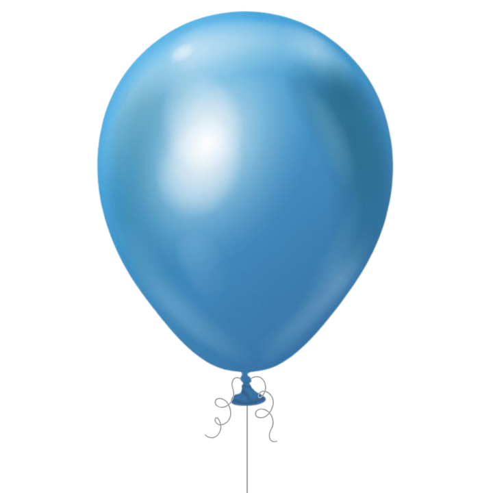 Mirror Blue Latex Balloon, 12in