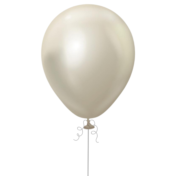 White Gold Latex Balloon, 12in
