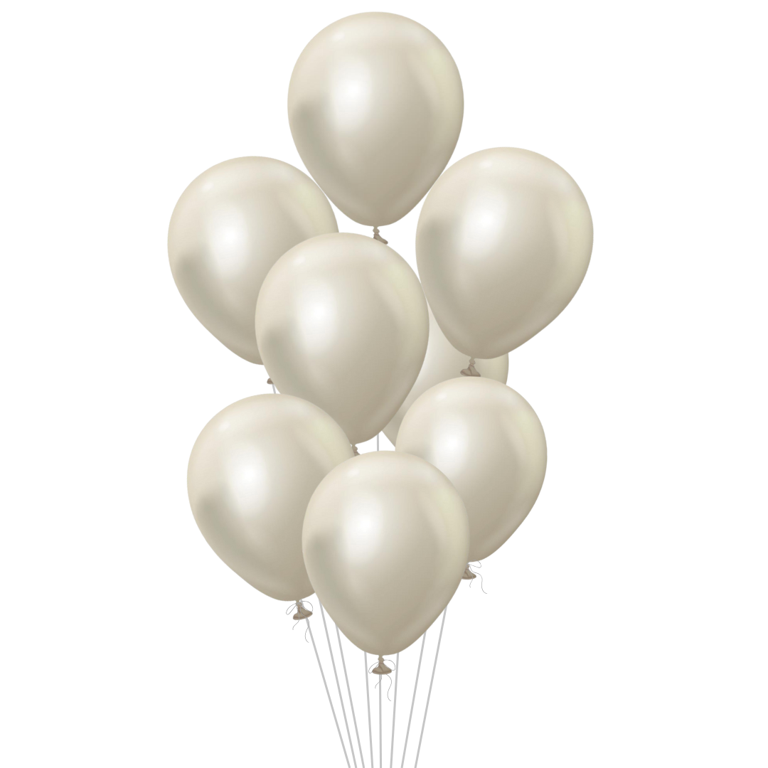 White Gold Latex Balloon, 12in
