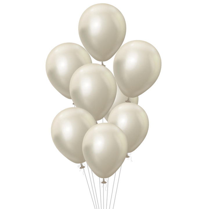White Gold Latex Balloon, 12in